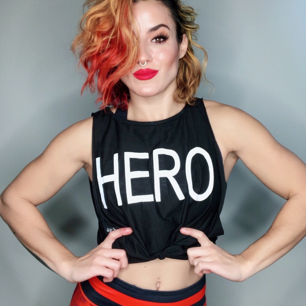 HERO VILLAIN muscle tank crop tee comic marvel dc